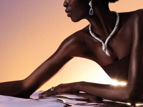 Model wearing Bvlgari's new Aeterna collection